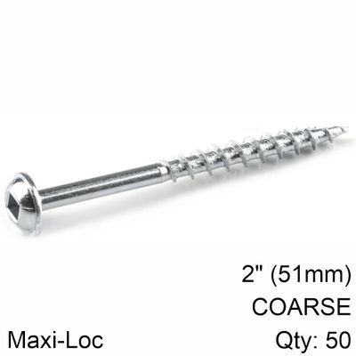 KREG Zinc Pocket Hole Screws 51mm 2.00' #8 Coarse Thread Mx Loc 50ct